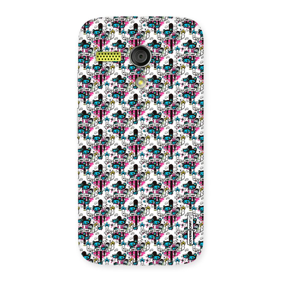 Blue Pink Pattern Back Case for Moto G