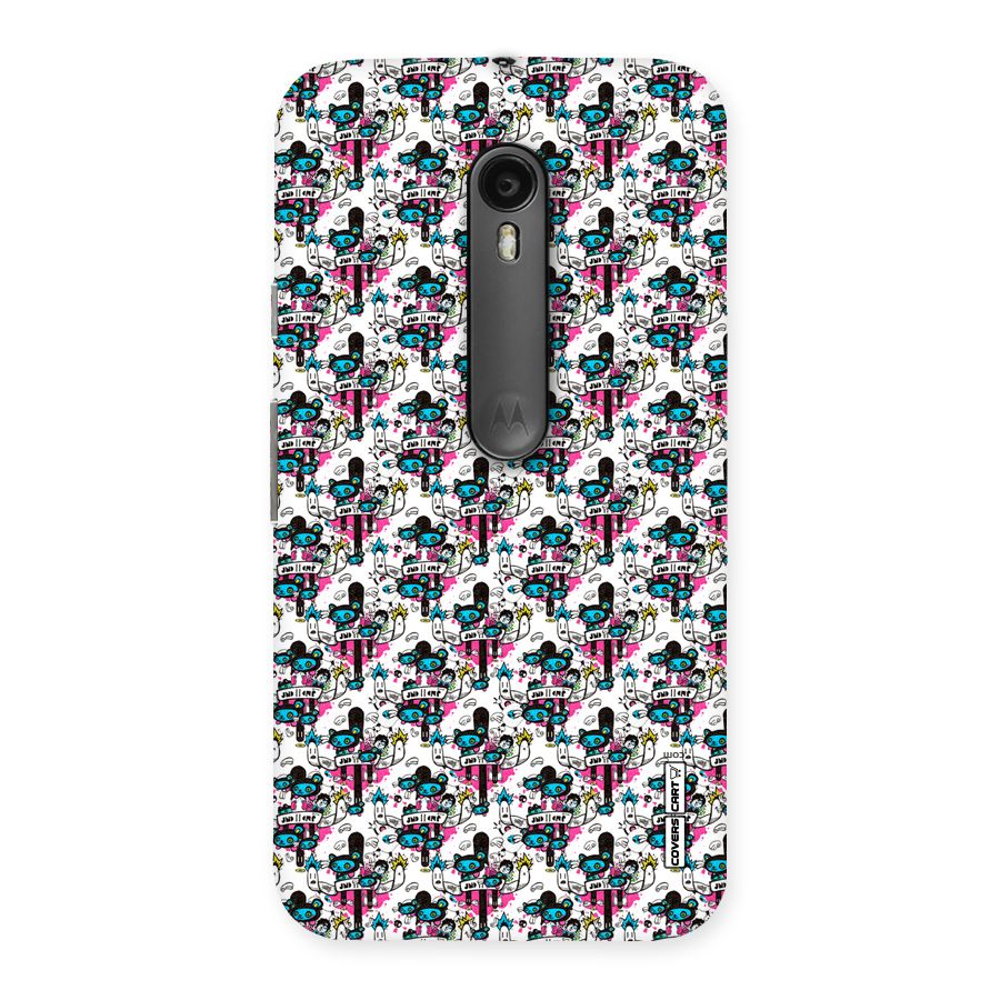 Blue Pink Pattern Back Case for Moto G3