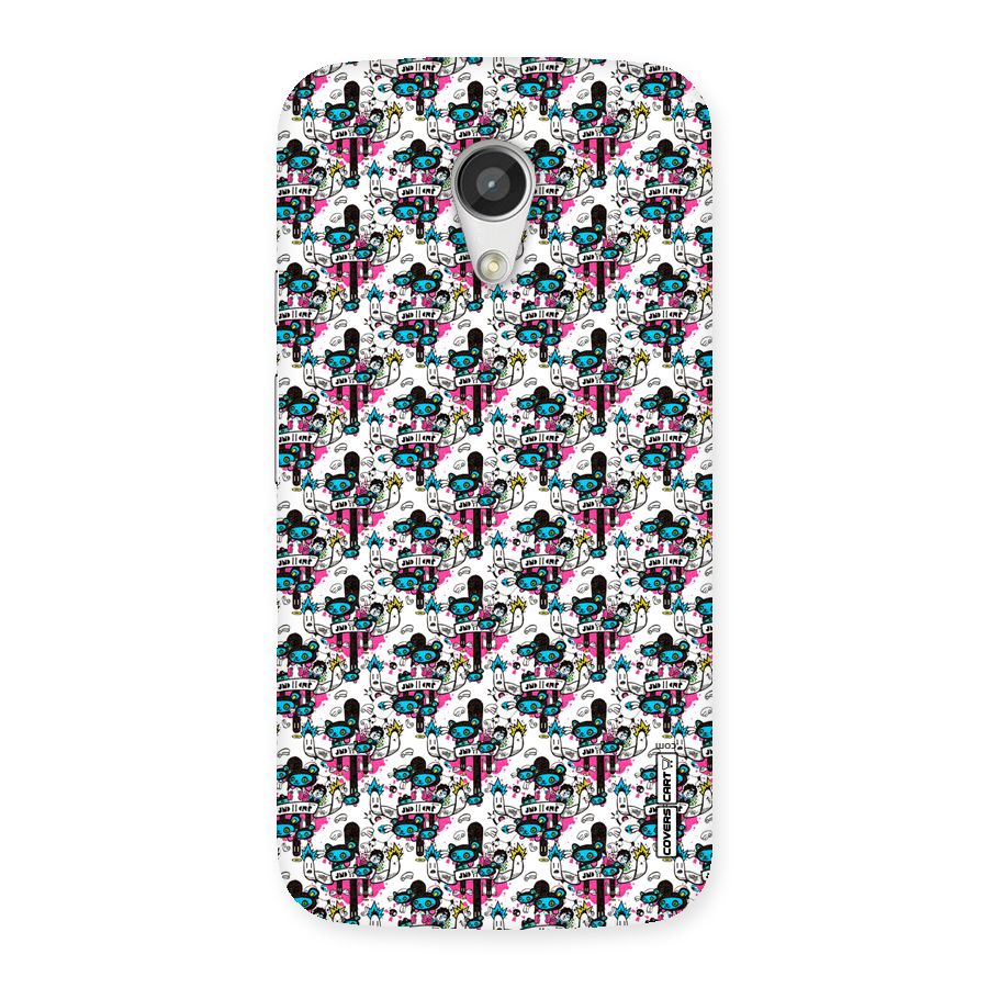 Blue Pink Pattern Back Case for Moto G 2nd Gen