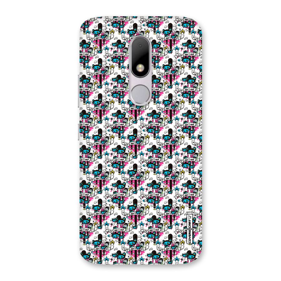 Blue Pink Pattern Back Case for Moto M