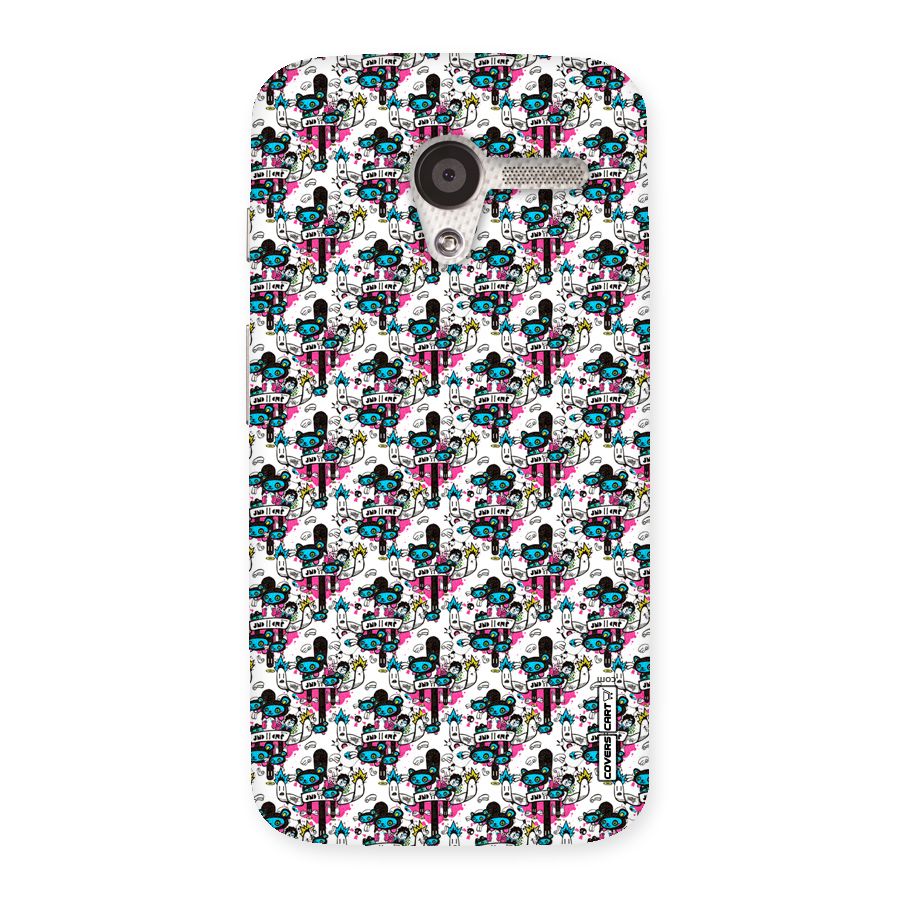 Blue Pink Pattern Back Case for Moto X
