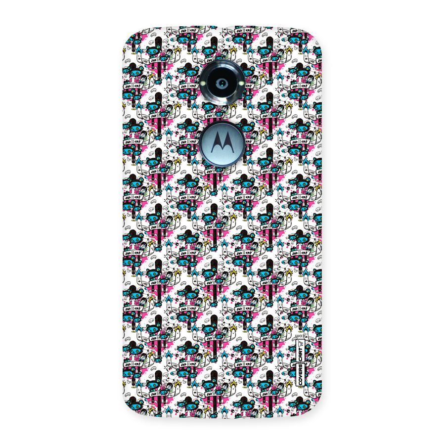 Blue Pink Pattern Back Case for Moto X 2nd Gen