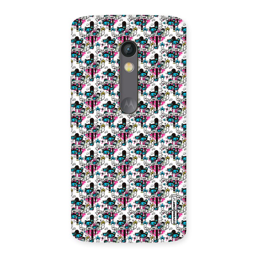 Blue Pink Pattern Back Case for Moto X Play