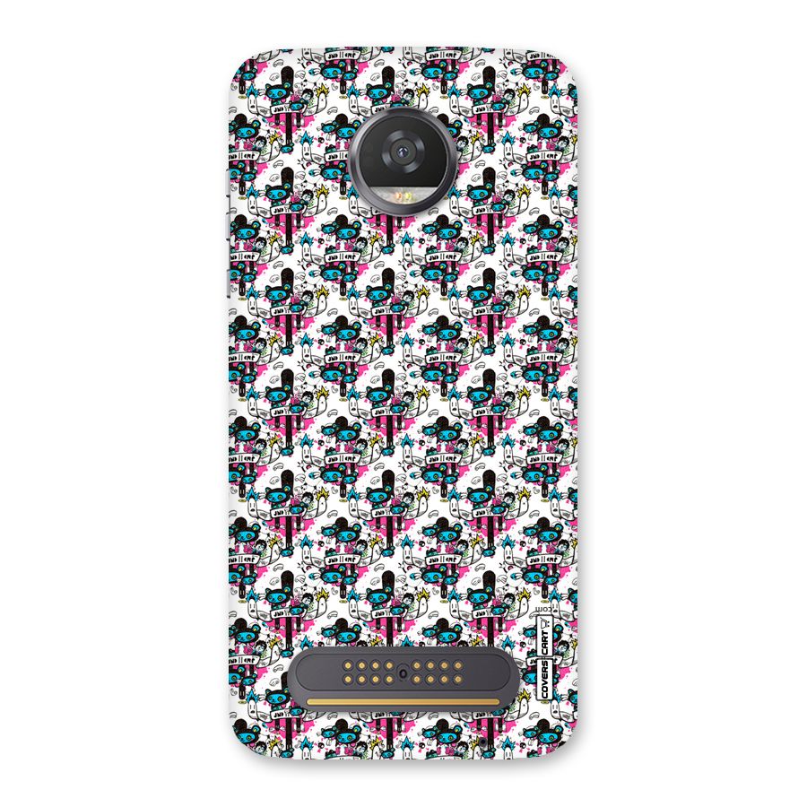 Blue Pink Pattern Back Case for Moto Z2 Play