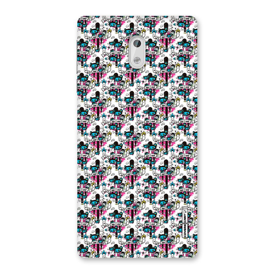 Blue Pink Pattern Back Case for Nokia 3