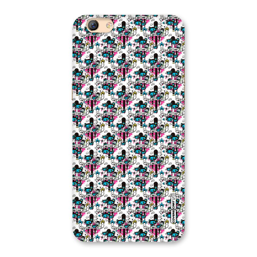 Blue Pink Pattern Back Case for Oppo F3 Plus