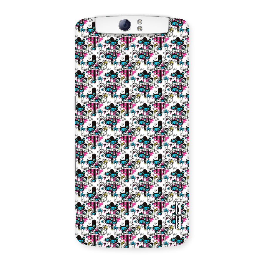 Blue Pink Pattern Back Case for Oppo N1