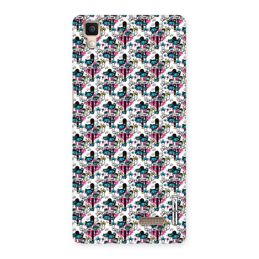 Blue Pink Pattern Back Case for Oppo R7