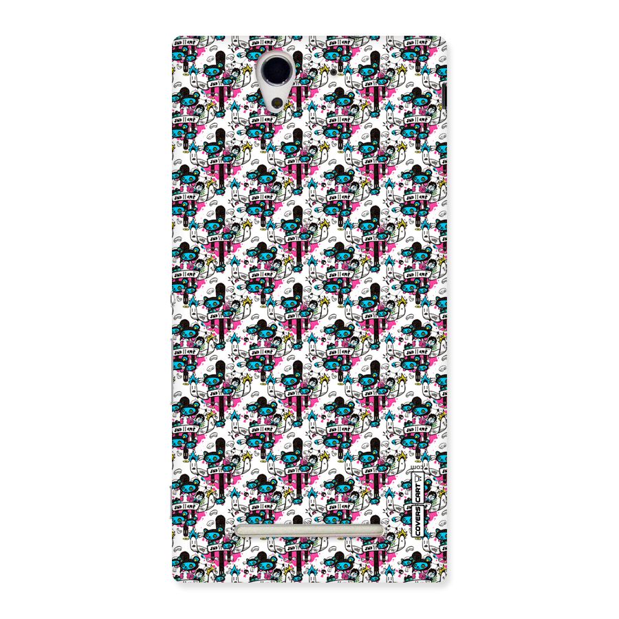 Blue Pink Pattern Back Case for Sony Xperia C3