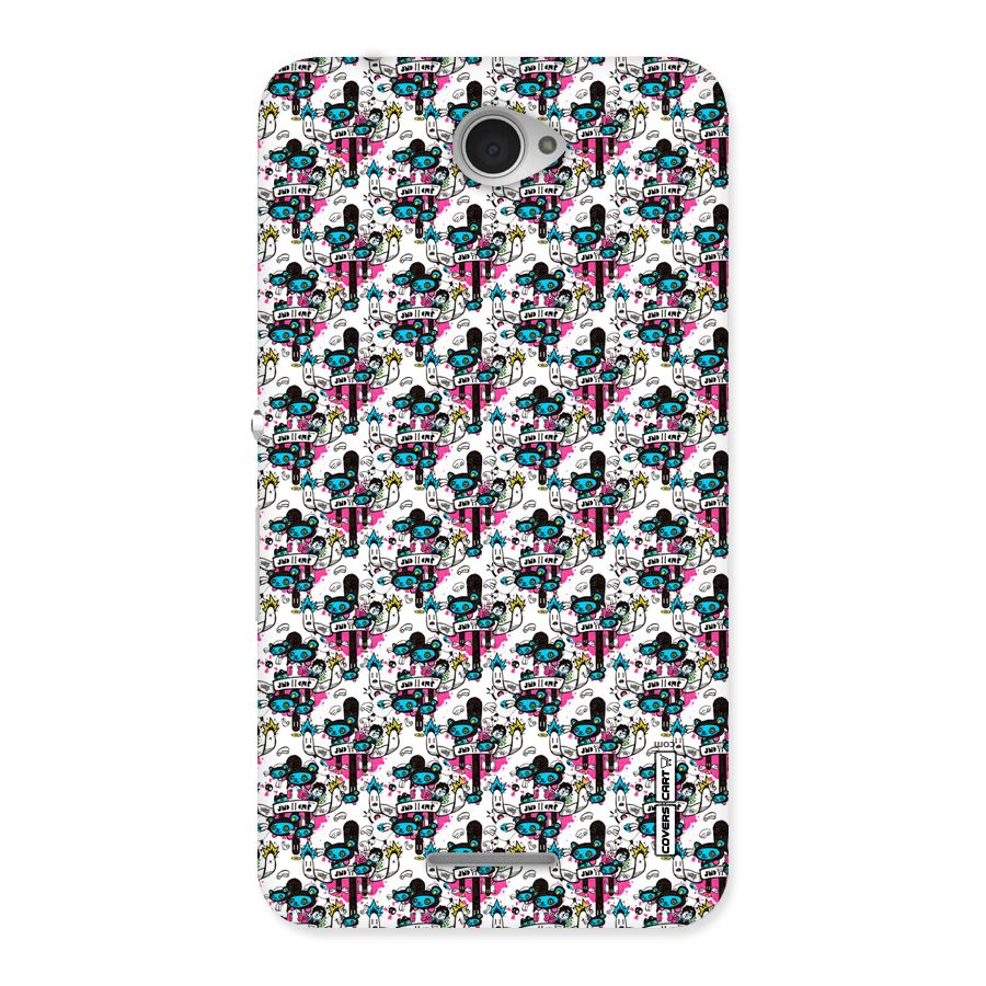 Blue Pink Pattern Back Case for Sony Xperia E4