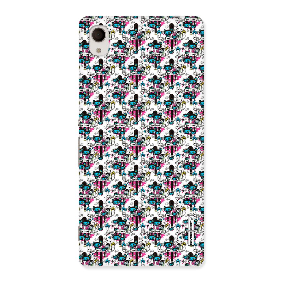Blue Pink Pattern Back Case for Sony Xperia M4