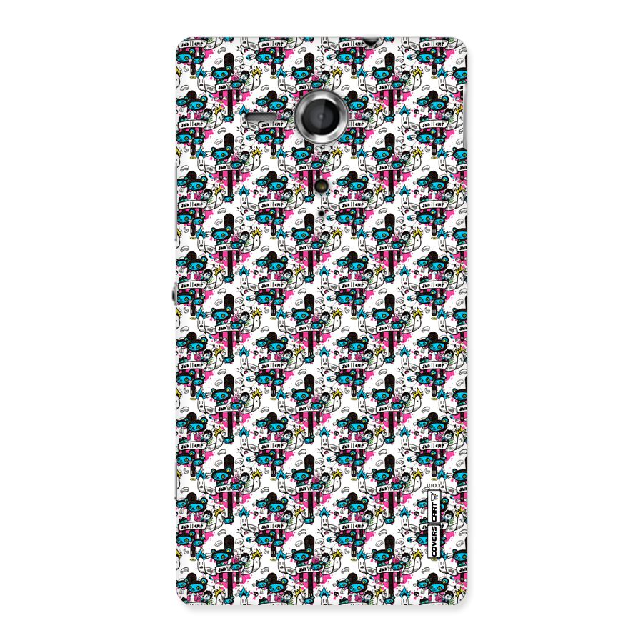 Blue Pink Pattern Back Case for Sony Xperia SP