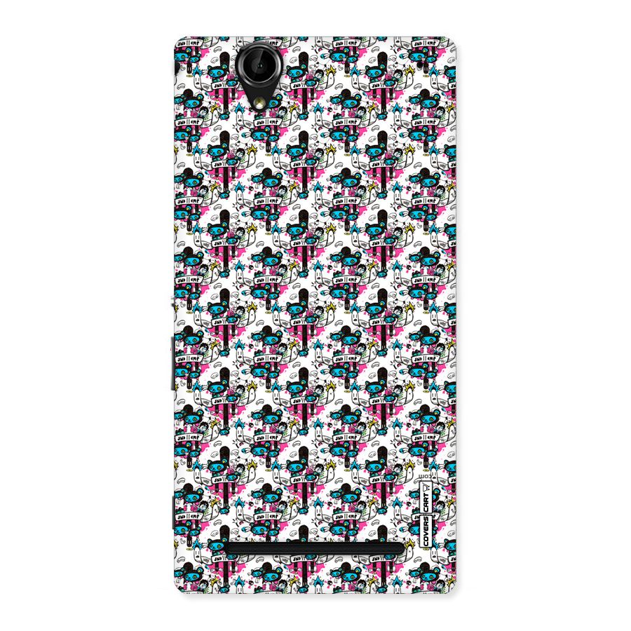 Blue Pink Pattern Back Case for Sony Xperia T2
