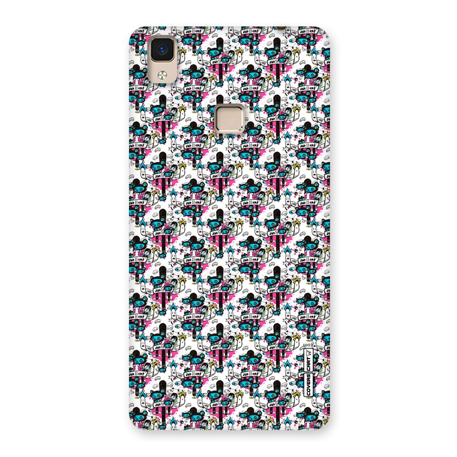 Blue Pink Pattern Back Case for V3 Max