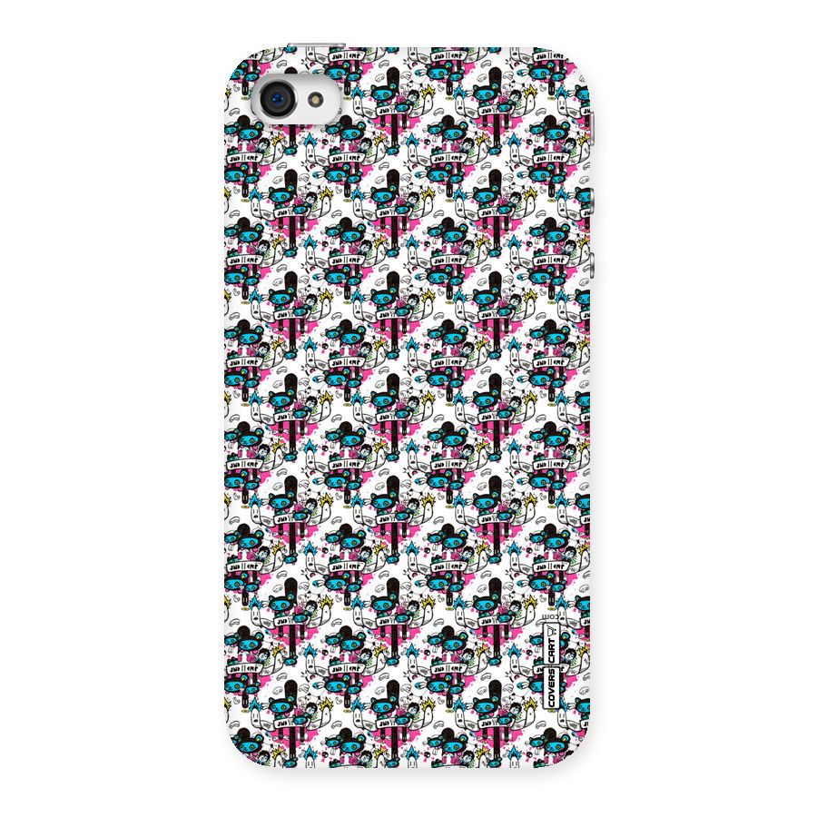Blue Pink Pattern Back Case for iPhone 4 4s