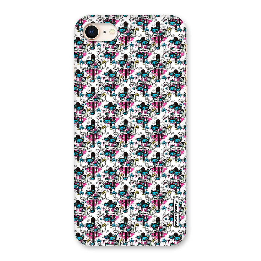 Blue Pink Pattern Back Case for iPhone 8