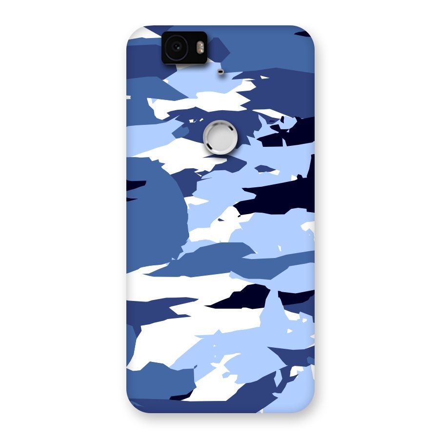Blue White Canvas Back Case for Google Nexus-6P