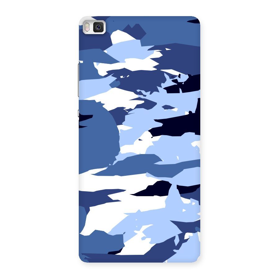 Blue White Canvas Back Case for Huawei P8