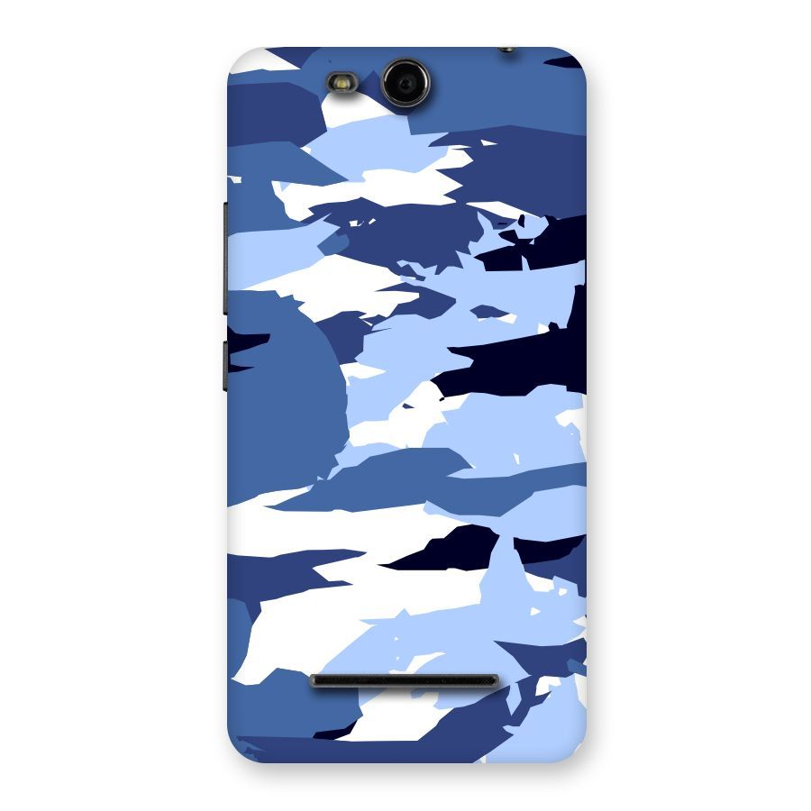 Blue White Canvas Back Case for Micromax Canvas Juice 3 Q392