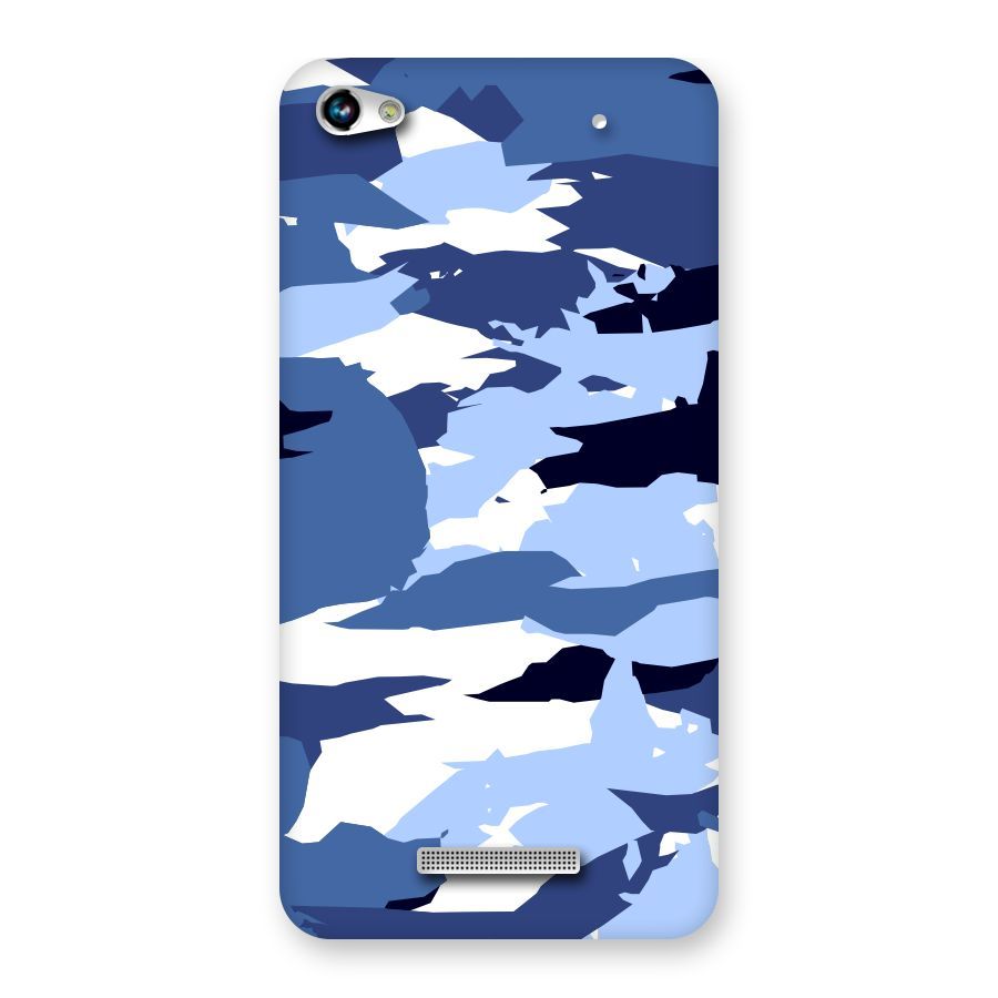 Blue White Canvas Back Case for Micromax Hue 2