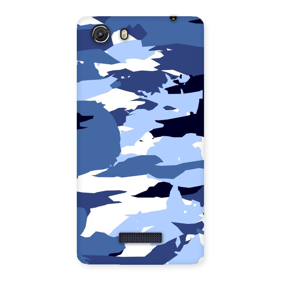 Blue White Canvas Back Case for Micromax Unite 3