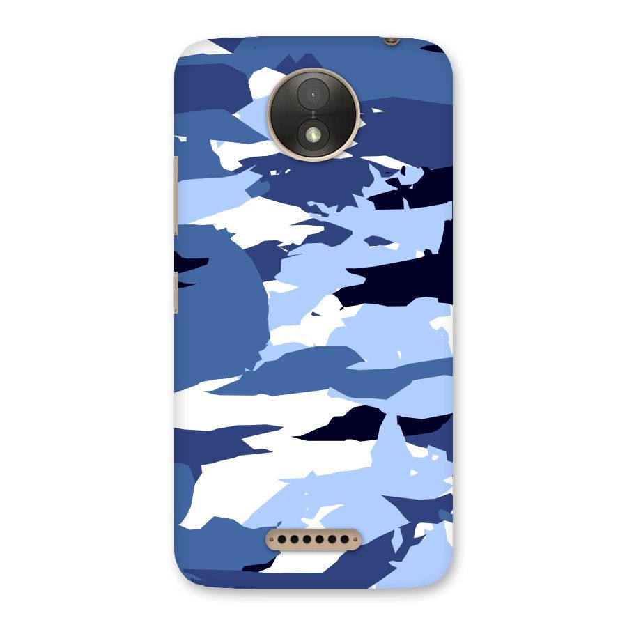 Blue White Canvas Back Case for Moto C Plus