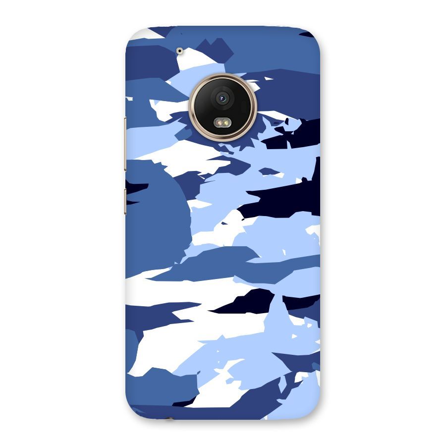 Blue White Canvas Back Case for Moto G5 Plus