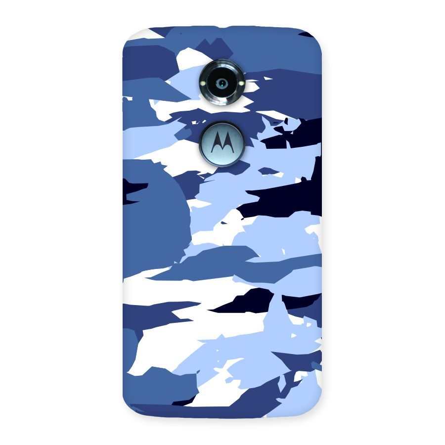 Blue White Canvas Back Case for Moto X 2nd Gen