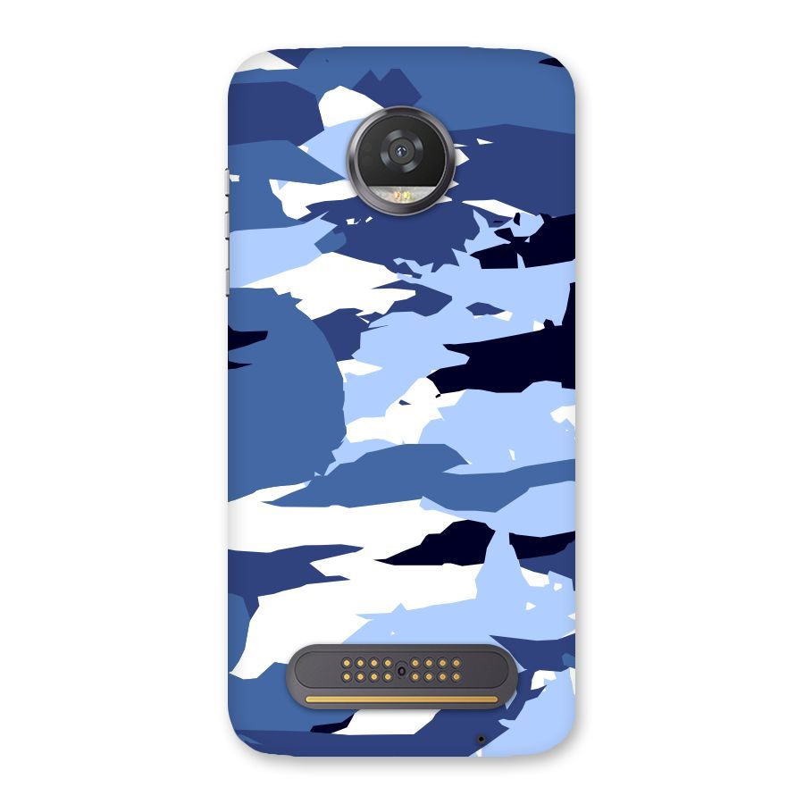 Blue White Canvas Back Case for Moto Z2 Play