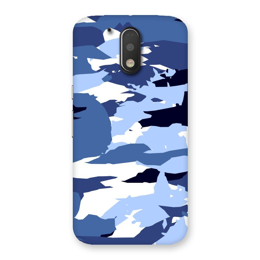 Blue White Canvas Back Case for Motorola Moto G4 Plus