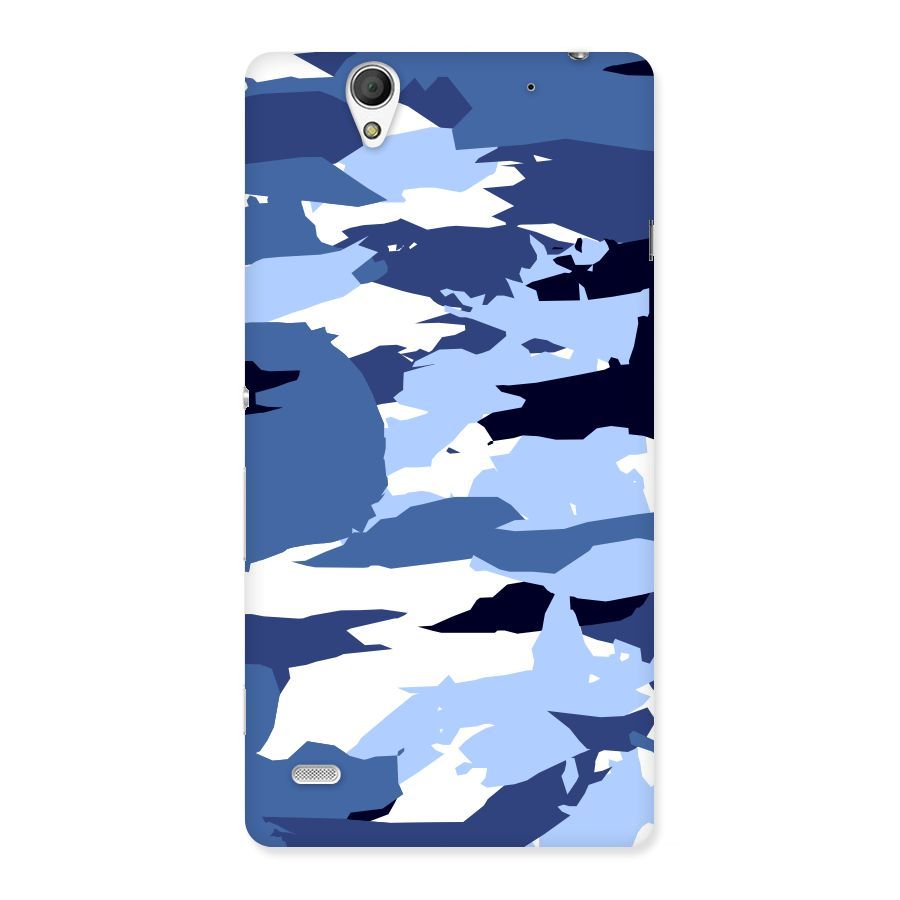 Blue White Canvas Back Case for Sony Xperia C4