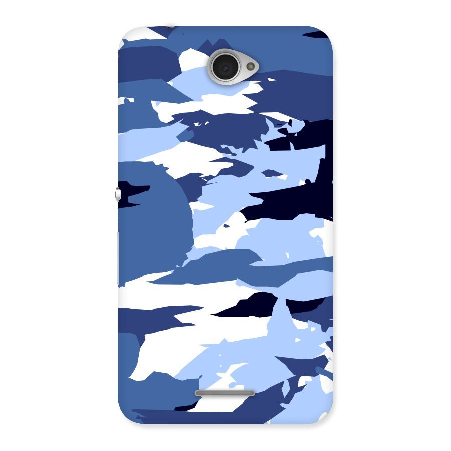 Blue White Canvas Back Case for Sony Xperia E4