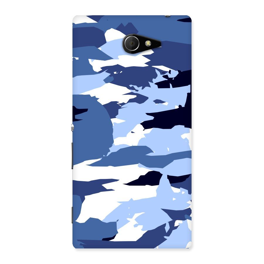 Blue White Canvas Back Case for Sony Xperia M2