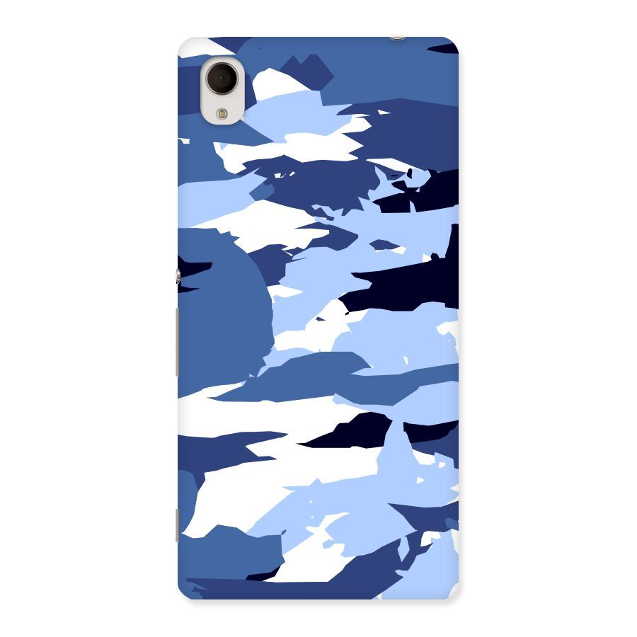 Blue White Canvas Back Case for Sony Xperia M4