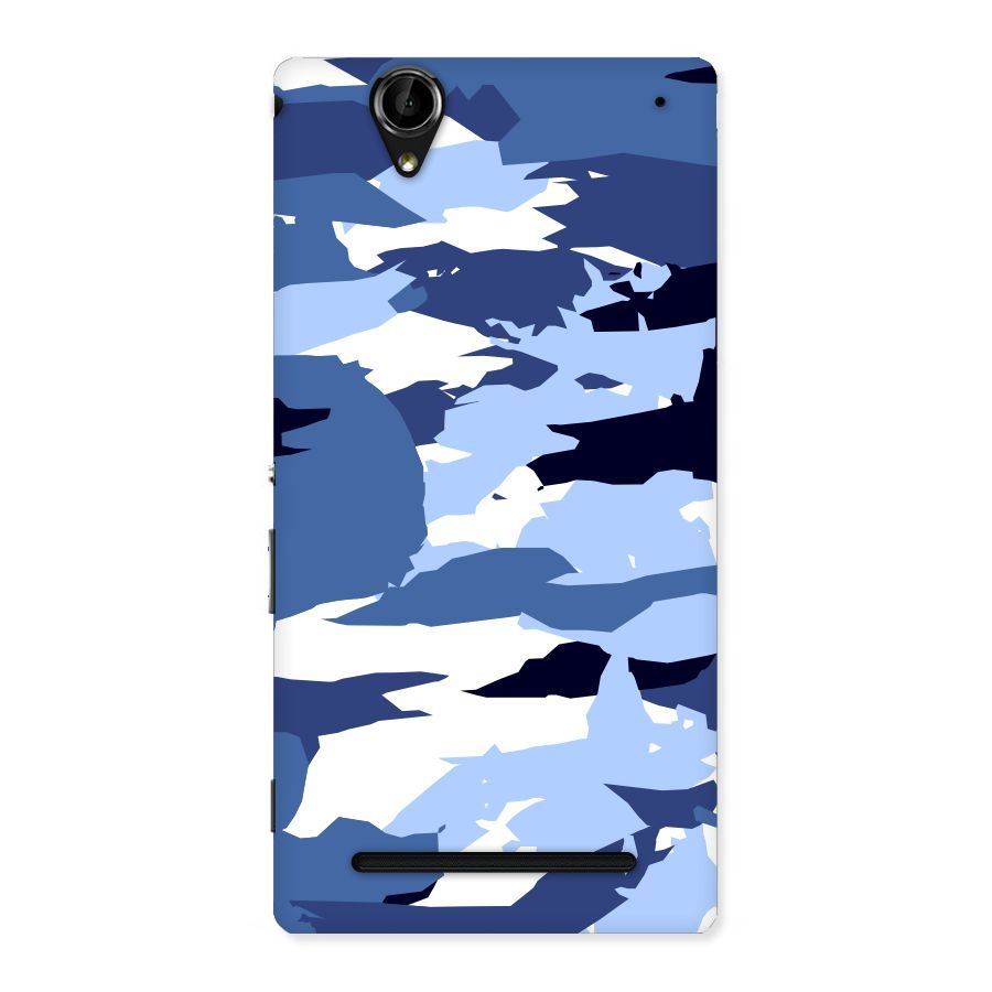 Blue White Canvas Back Case for Sony Xperia T2