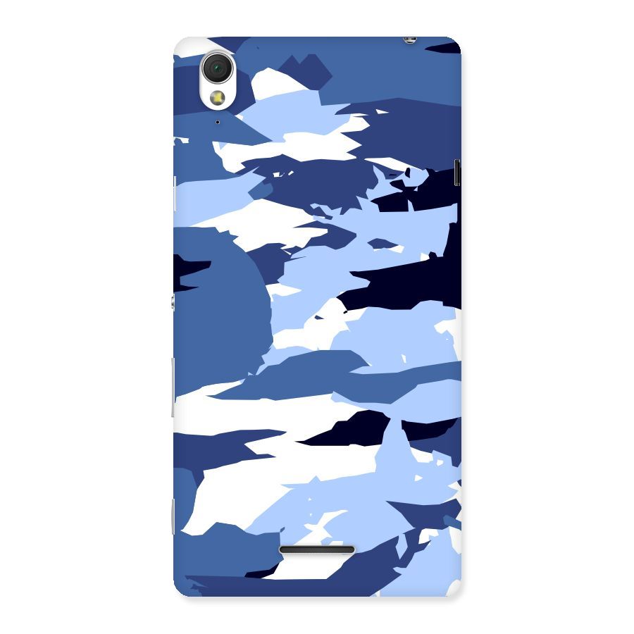 Blue White Canvas Back Case for Sony Xperia T3