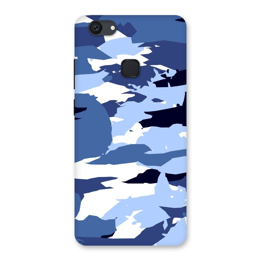 Blue White Canvas Back Case for Vivo V7 Plus
