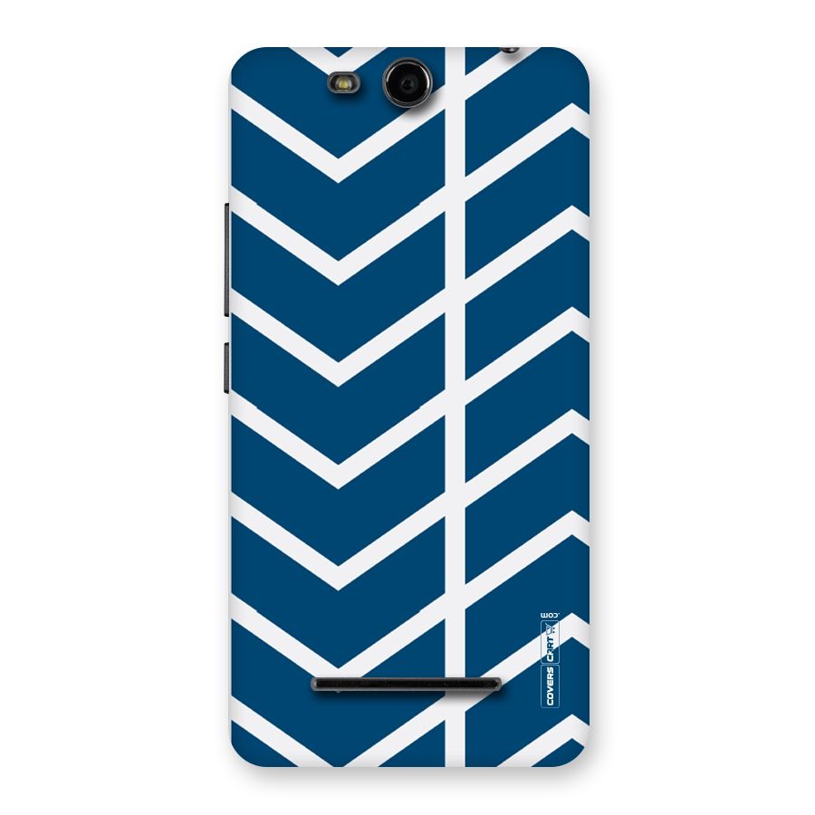 Blue White Pattern Back Case for Micromax Canvas Juice 3 Q392