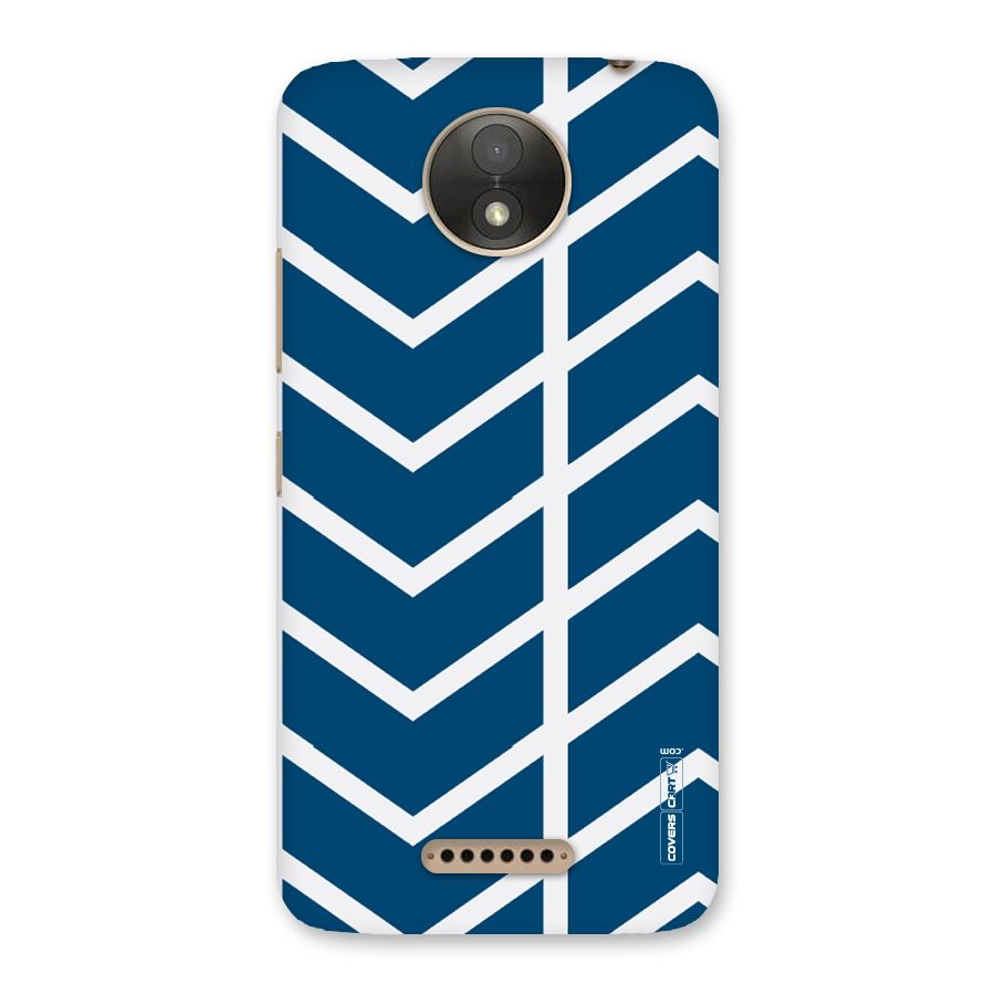 Blue White Pattern Back Case for Moto C Plus