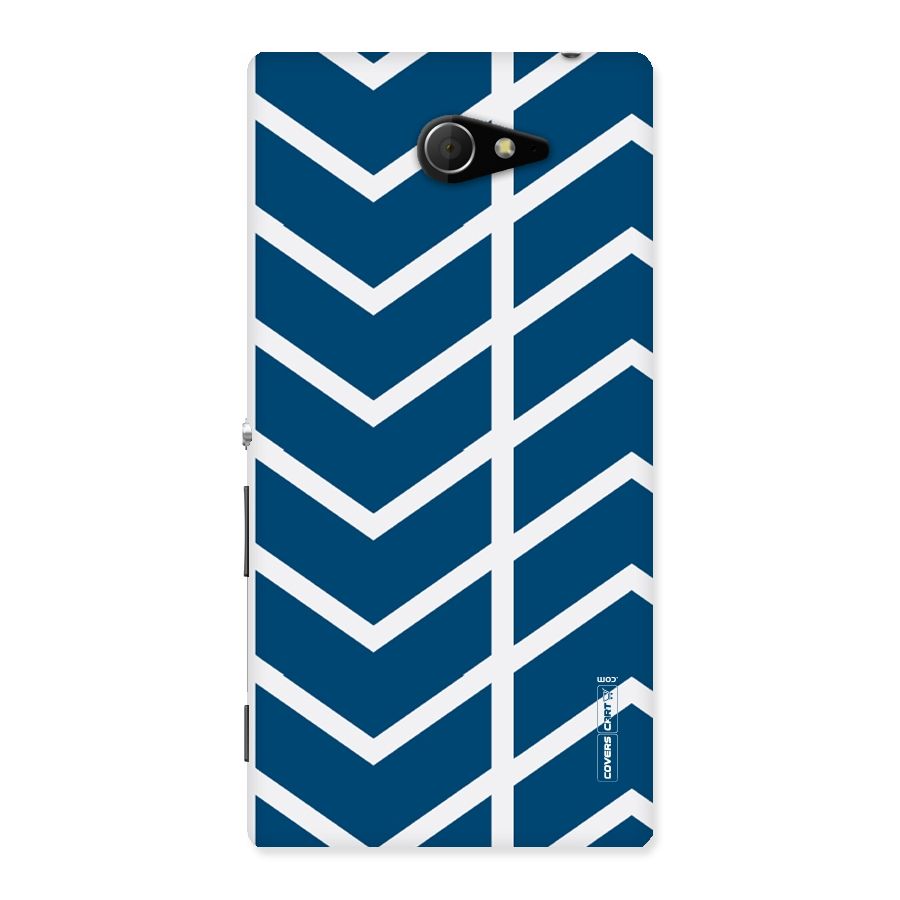 Blue White Pattern Back Case for Sony Xperia M2