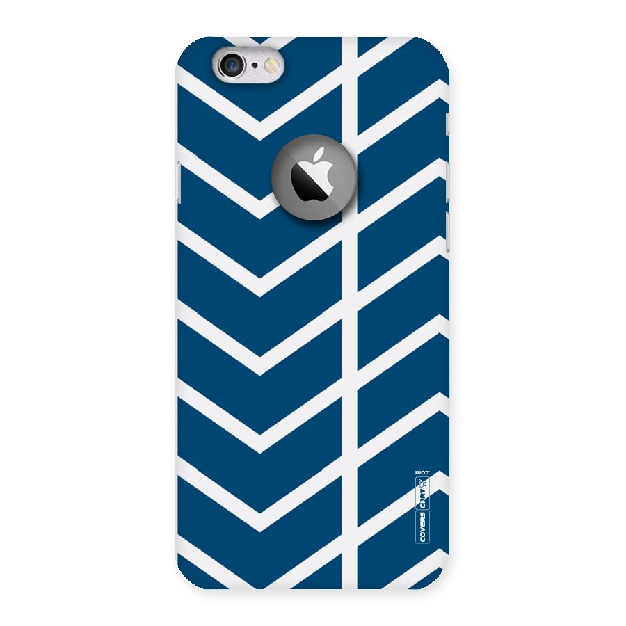 Blue White Pattern Back Case for iPhone 6 Logo Cut