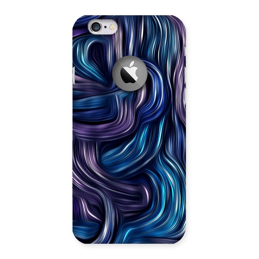 Blue and Purple Oil Paint Back Case for iPhone 6 Logo Cut