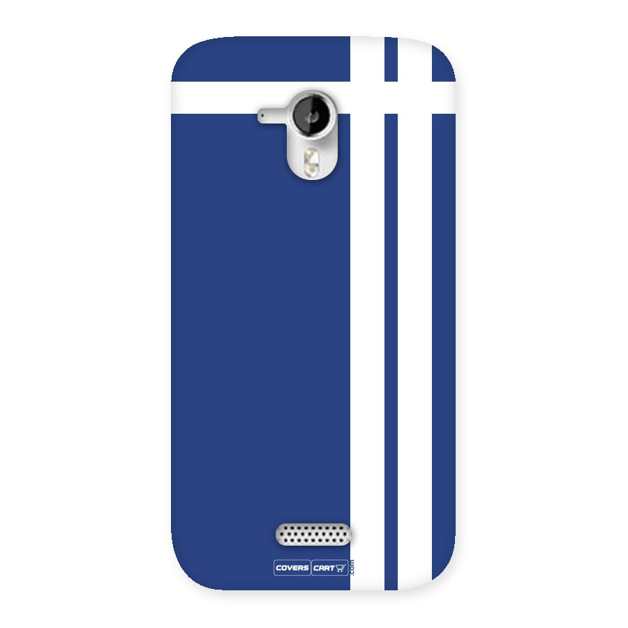 Blue and White Back Case for Micromax Canvas HD A116