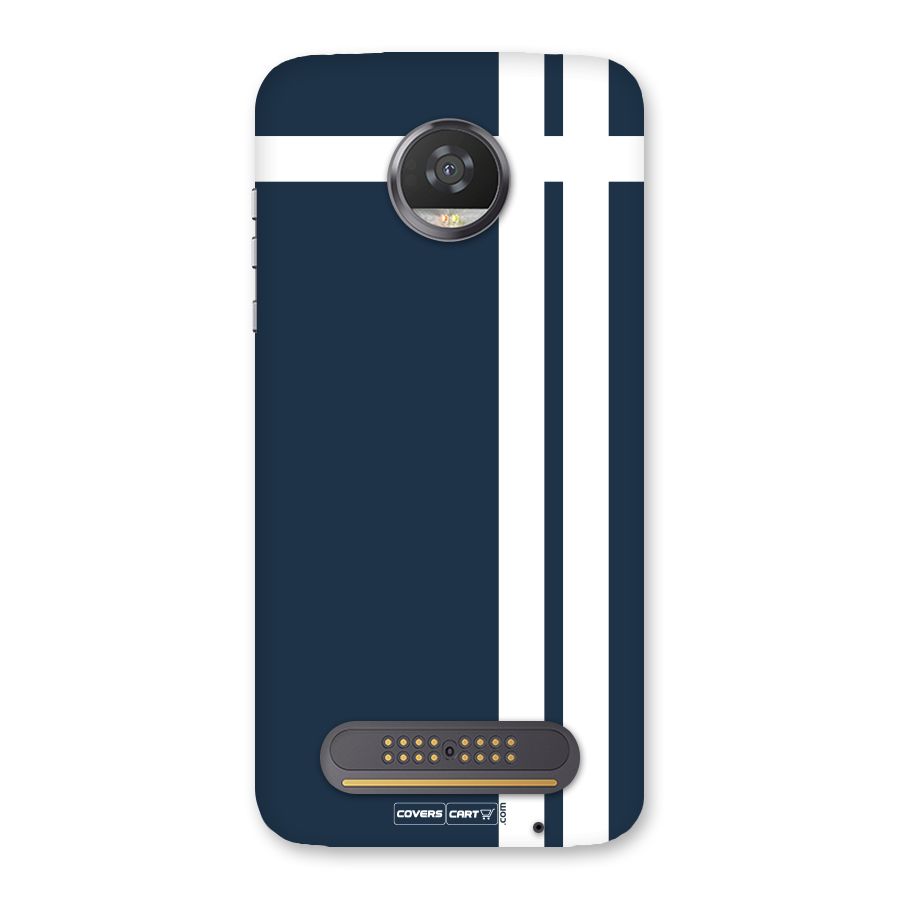 Blue and White Back Case for Moto Z2 Play