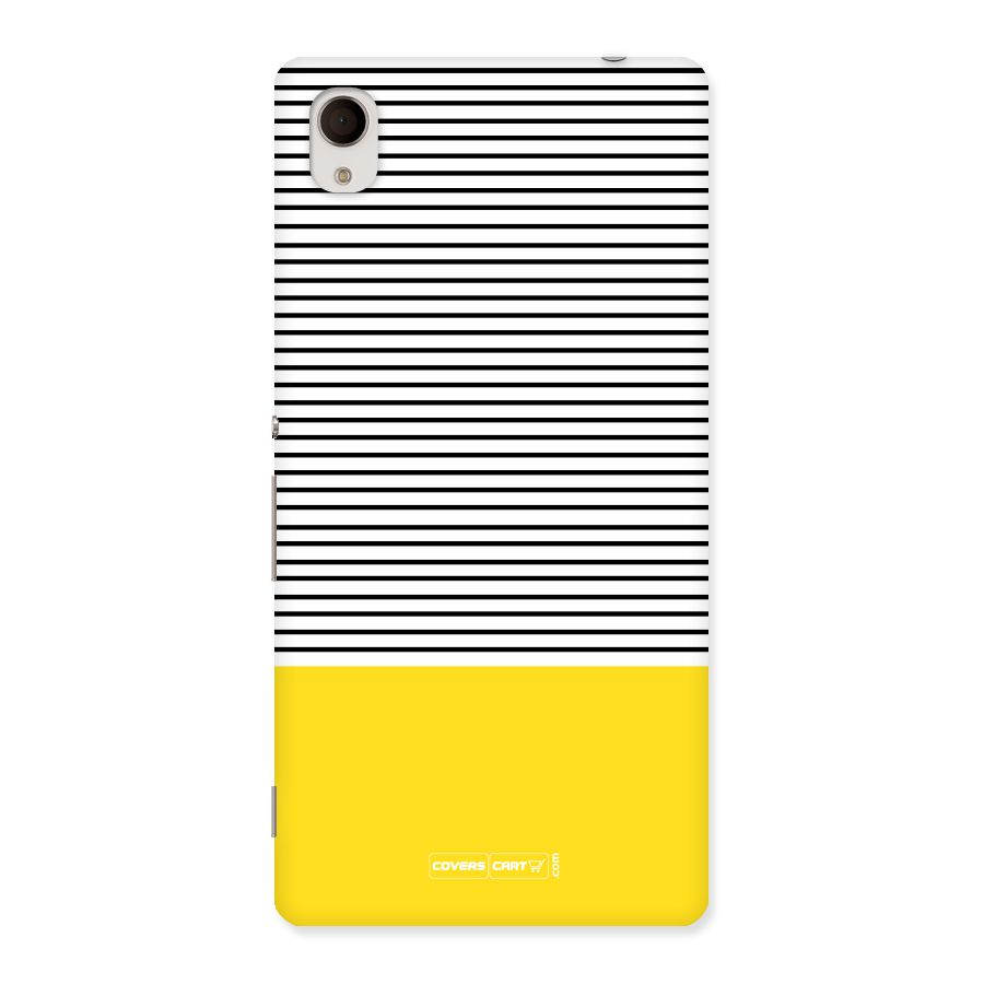 Bright Yellow Stripes Back Case for Xperia M4 Aqua