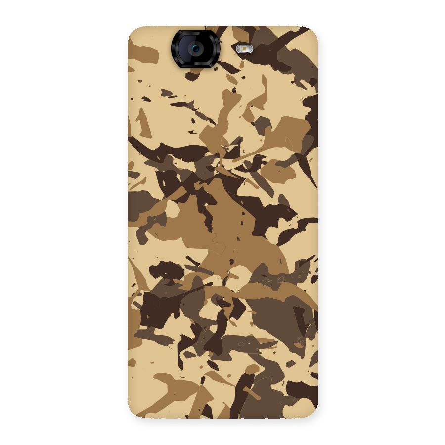 Brown Camouflage Army Back Case for Canvas Knight A350
