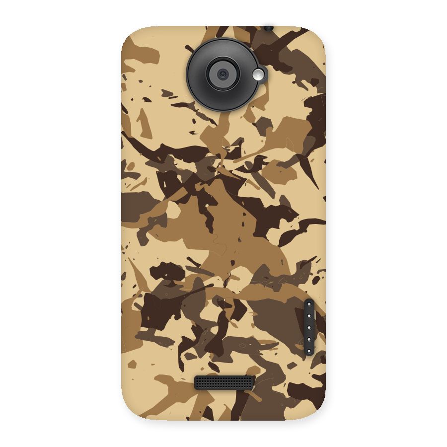 Brown Camouflage Army Back Case for HTC One X