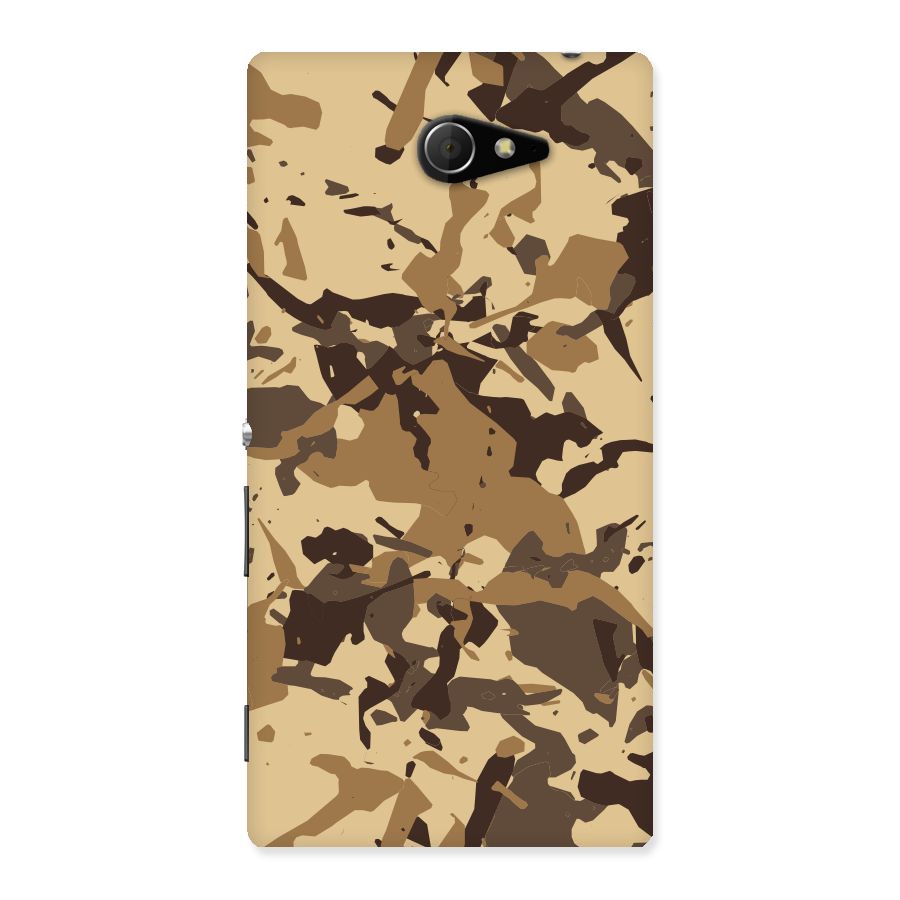 Brown Camouflage Army Back Case for Sony Xperia M2