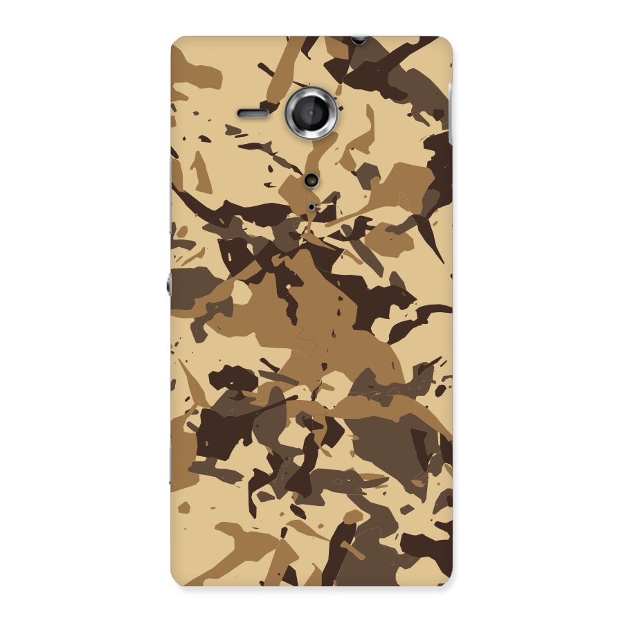 Brown Camouflage Army Back Case for Sony Xperia SP