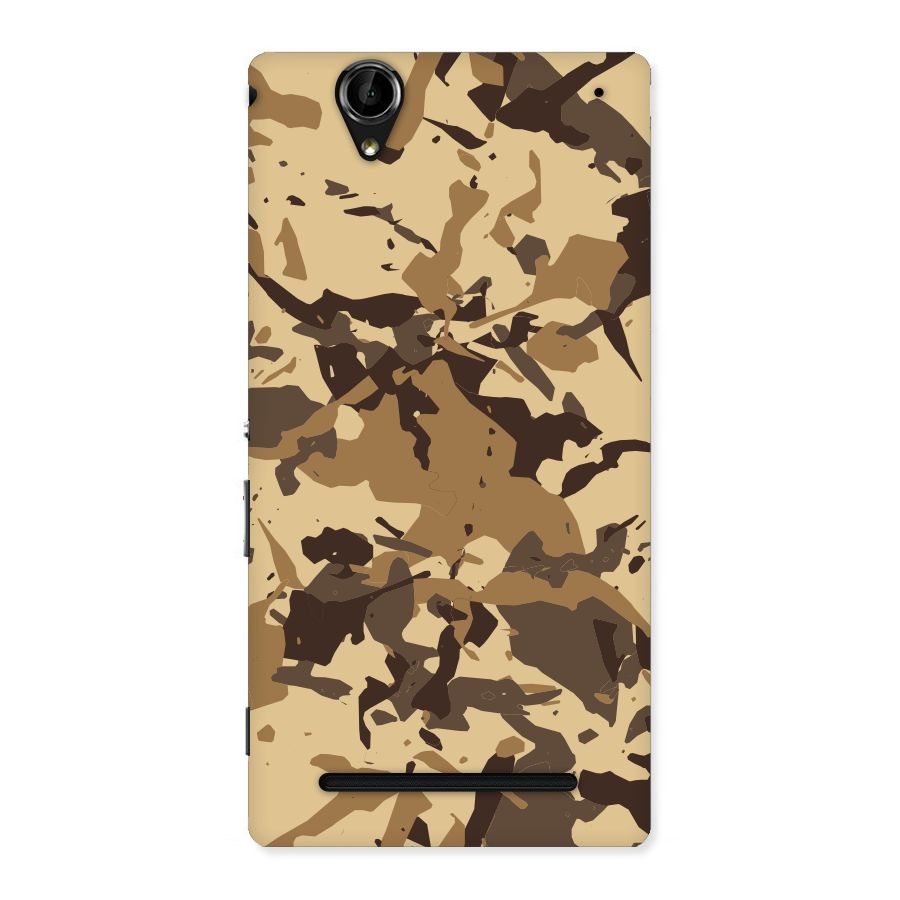 Brown Camouflage Army Back Case for Sony Xperia T2